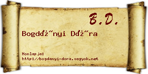 Bogdányi Dóra névjegykártya
