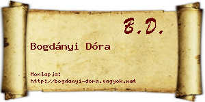 Bogdányi Dóra névjegykártya