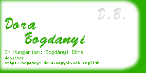 dora bogdanyi business card
