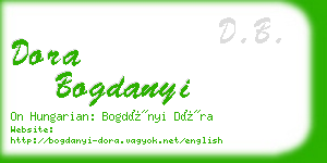 dora bogdanyi business card